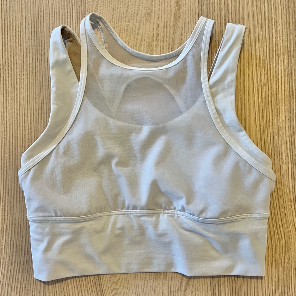 Lululemon White Mesh Sports Bra
